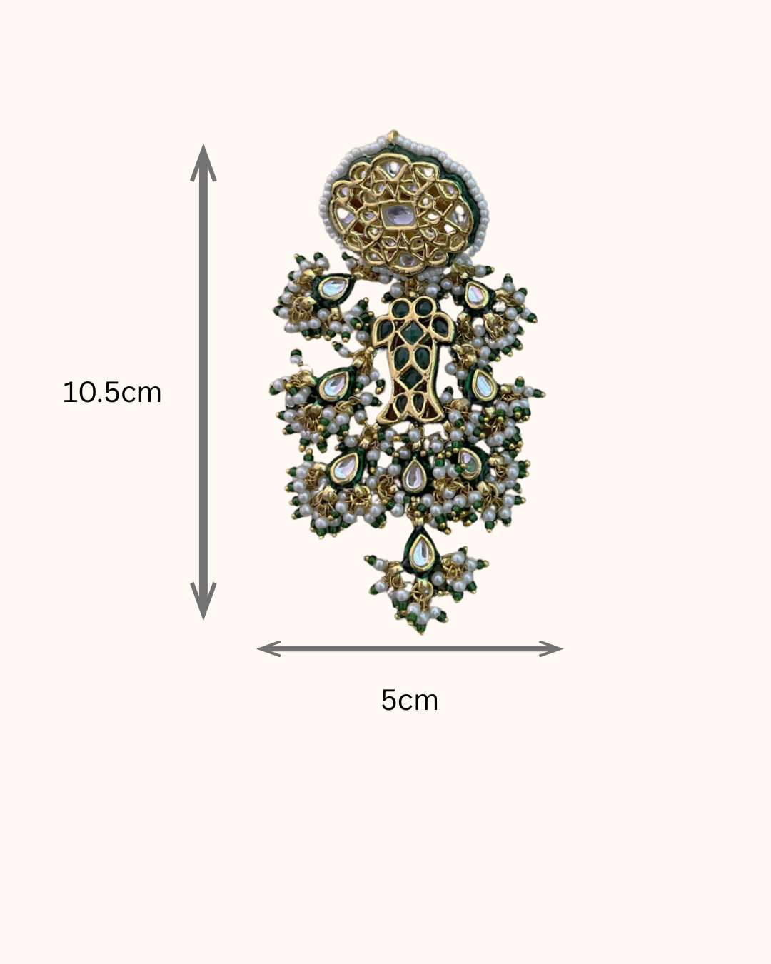 Rani Reshma Gold Finish Kundan Dangler Earrings