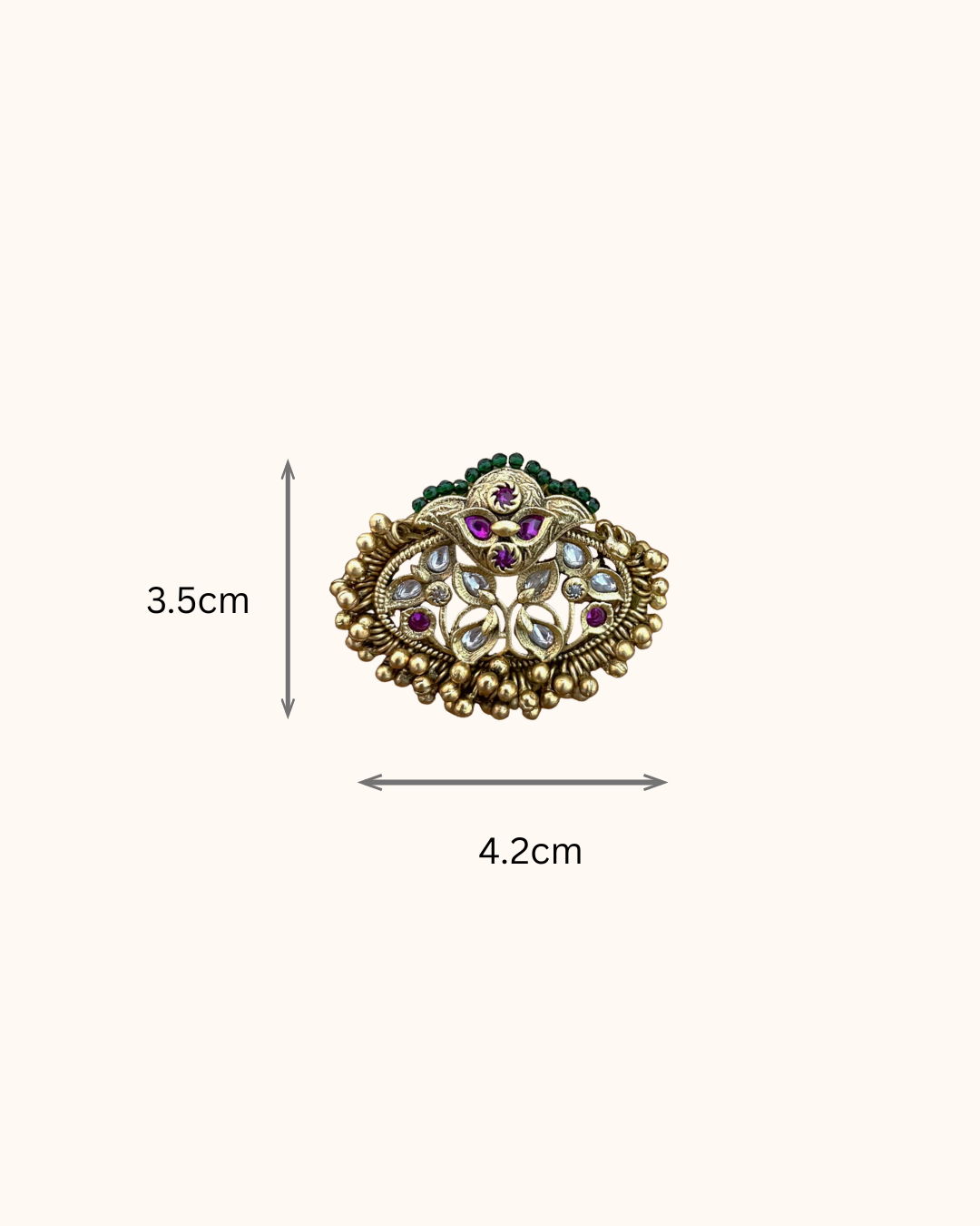 Saloni Antique Gold Ghungroo Tukda Stud Earrings
