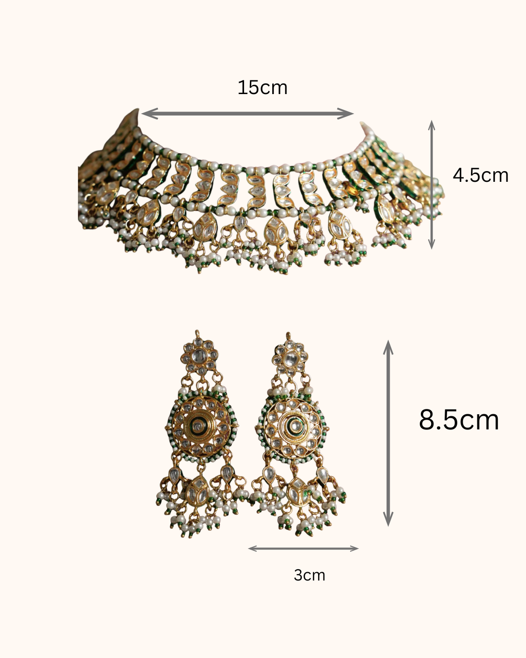 Vasant Kundan Necklace with Earrings and Maangtikka