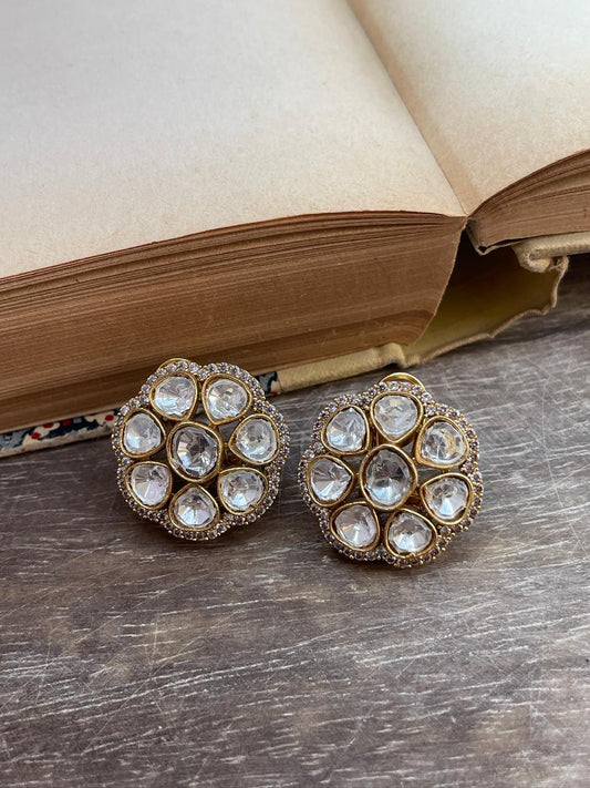 Sifra Floral Polki Stud Earrings