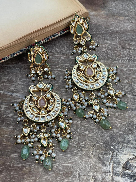 Nisa Kundan Pastel Earrings