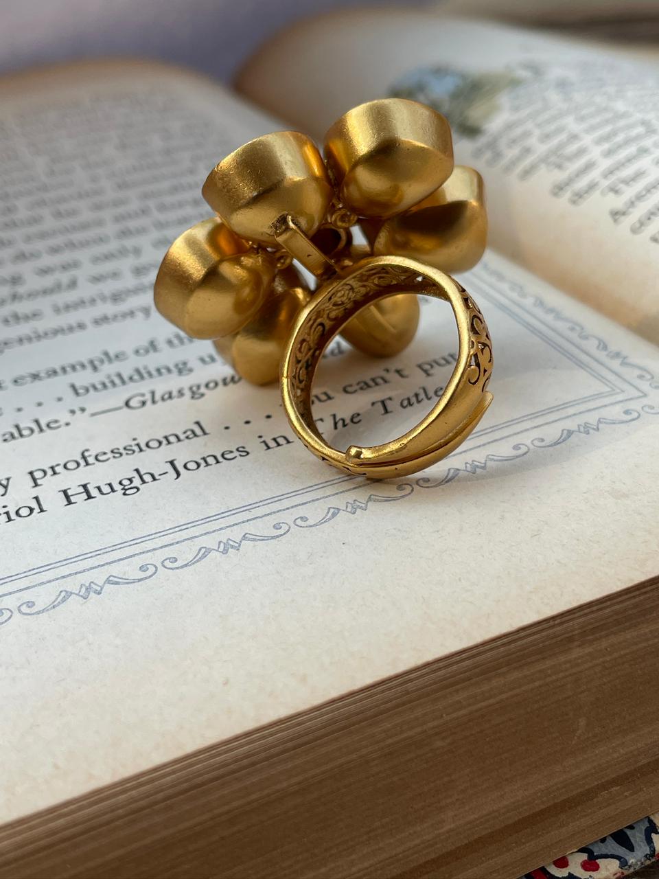 Suman Floral Polki Ring