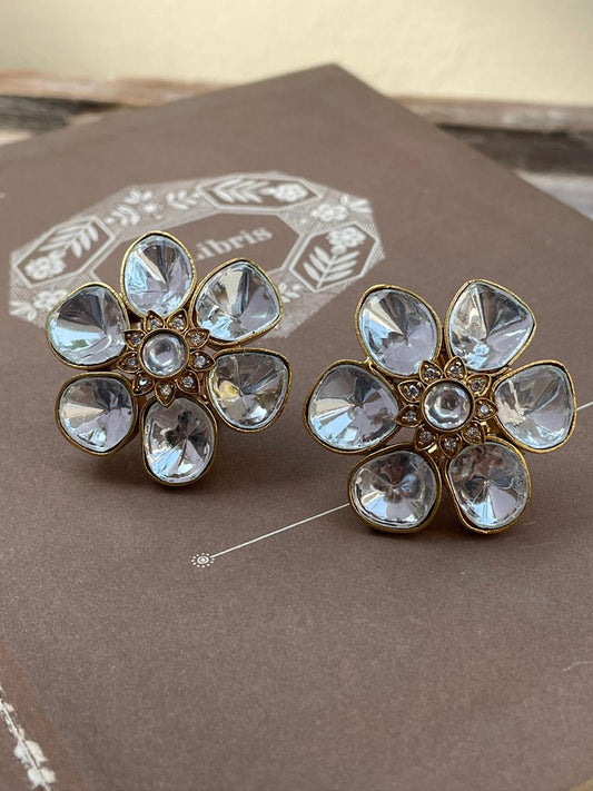 Suman Floral Polki Earrings