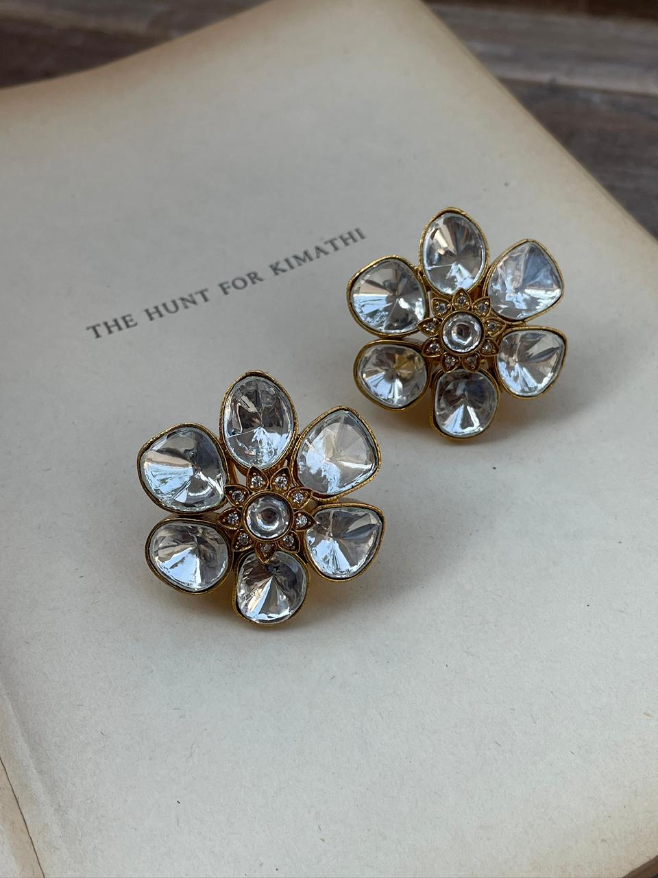 Suman Floral Polki Earrings