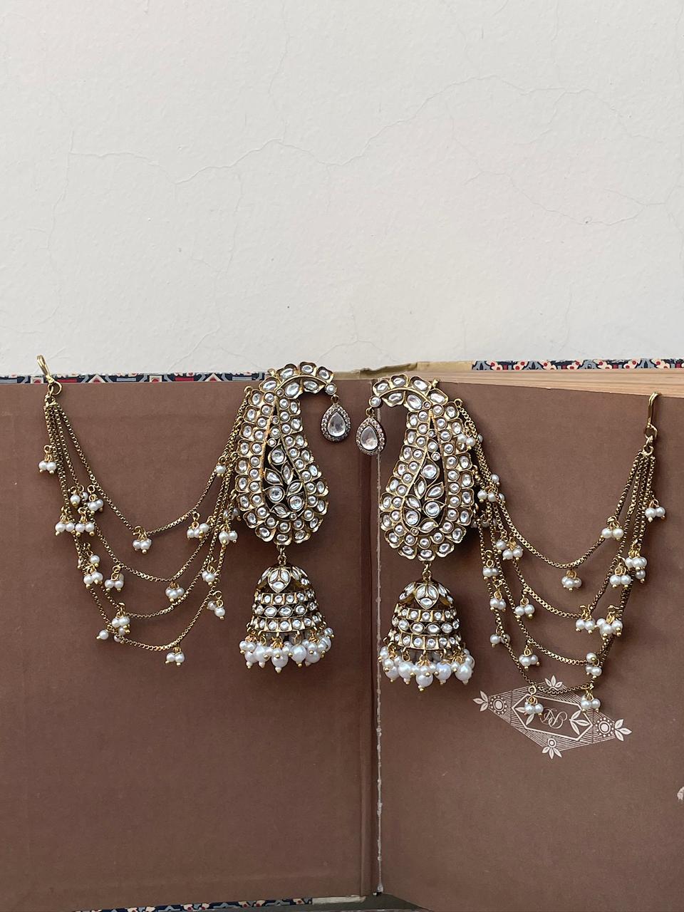 Samaa Polki and Pearl Jhumka Earcuffs