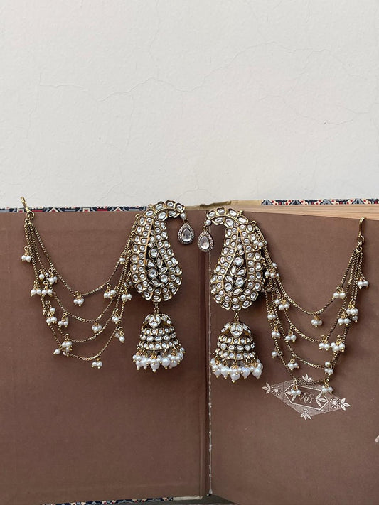 Samaa Polki and Pearl Jhumka Earcuffs
