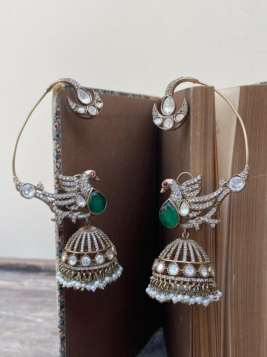 Sajda Bird Motif Ear Cuffs