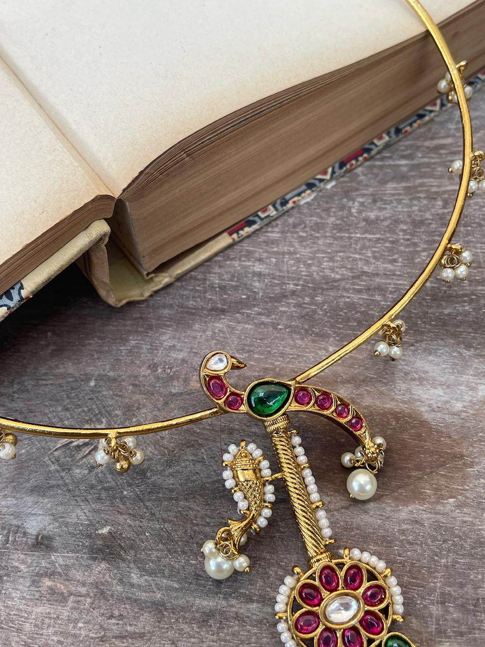 Zaria Peacock Motif Choker Necklace