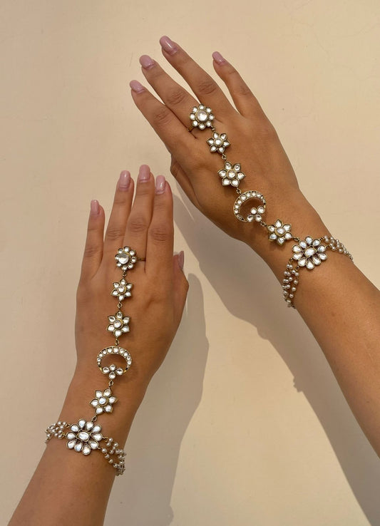 Baani Antique Polki HathPhool ( Pair )